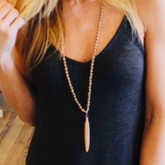 Wooden Bead Pendant Necklace - Picture 2 of 9